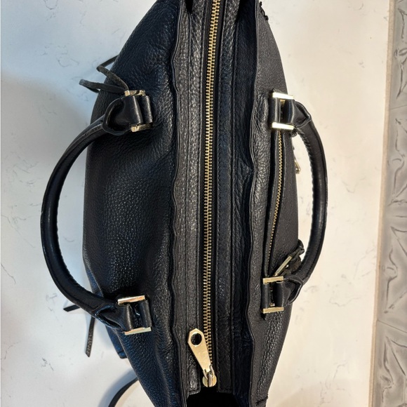 Rebecca Minkoff Sleek Black Leather Shoulder Bag with Strap - Picture 4 of 10